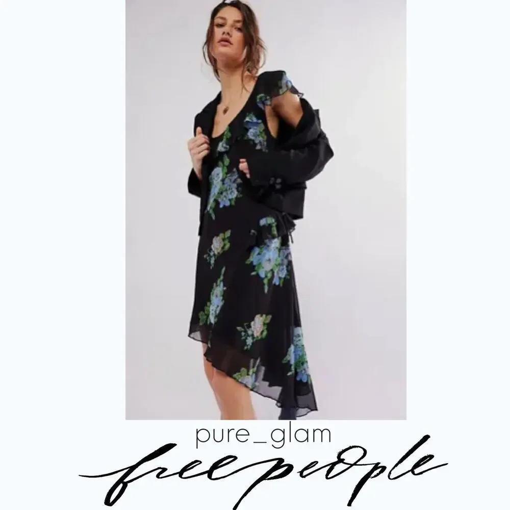 Free People floral asymmetrical dress